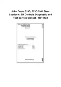 John Deere 319D, 323D Skid Steer Loader w. EH Controls Diagnostic and Test Service Manual - TM11422 preview