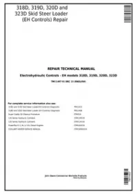 John Deere 318D, 319D, 320D, 323D Skid Steer Loader (EH Controls) Service Repair Manual - TM11407 preview