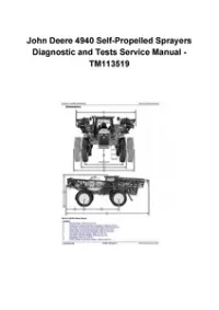 John Deere 4940 Self-Propelled Sprayers Diagnostic and Tests Service Manual - TM113519 preview