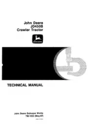John Deere 450B Crawler Tractor Techninal Repair Service Manual - TM1033 preview