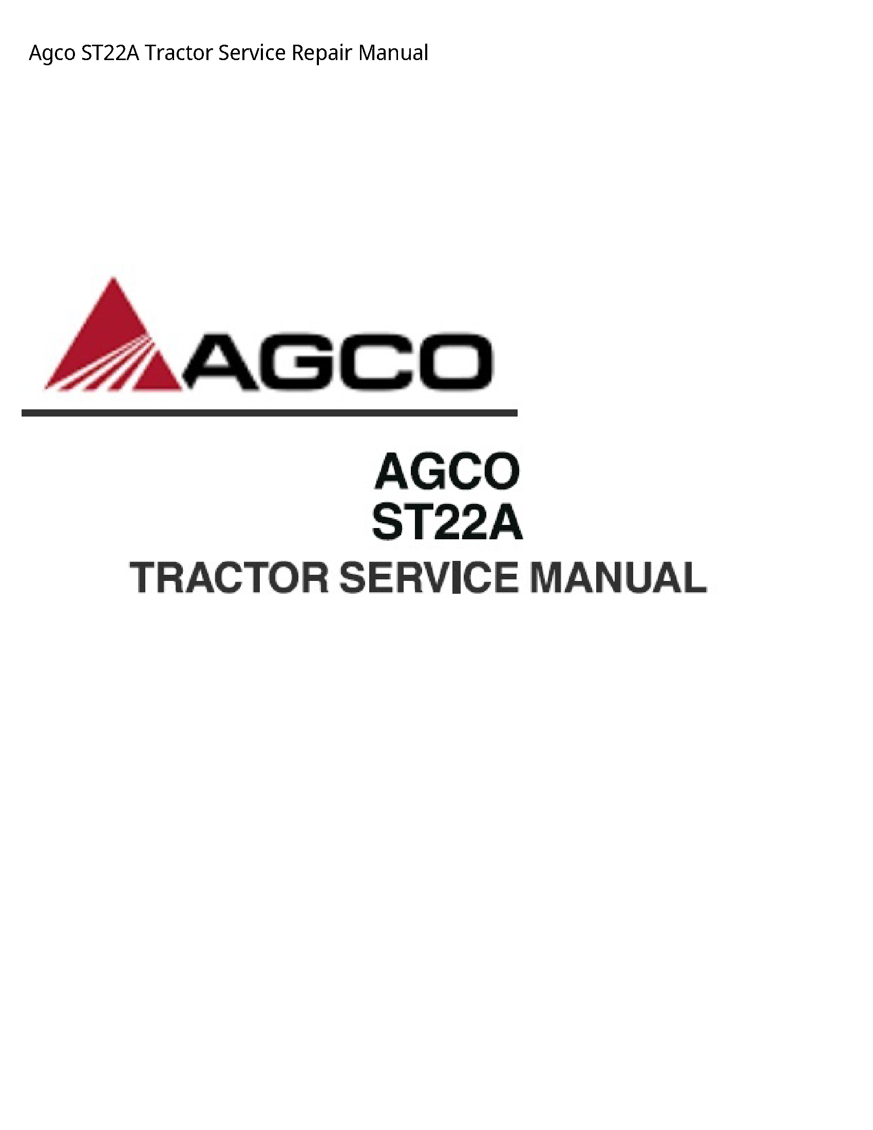AGCO ST22A Tractor manual