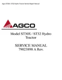 Agco ST30X / ST32 Hydro Tractor Service Repair Manual preview