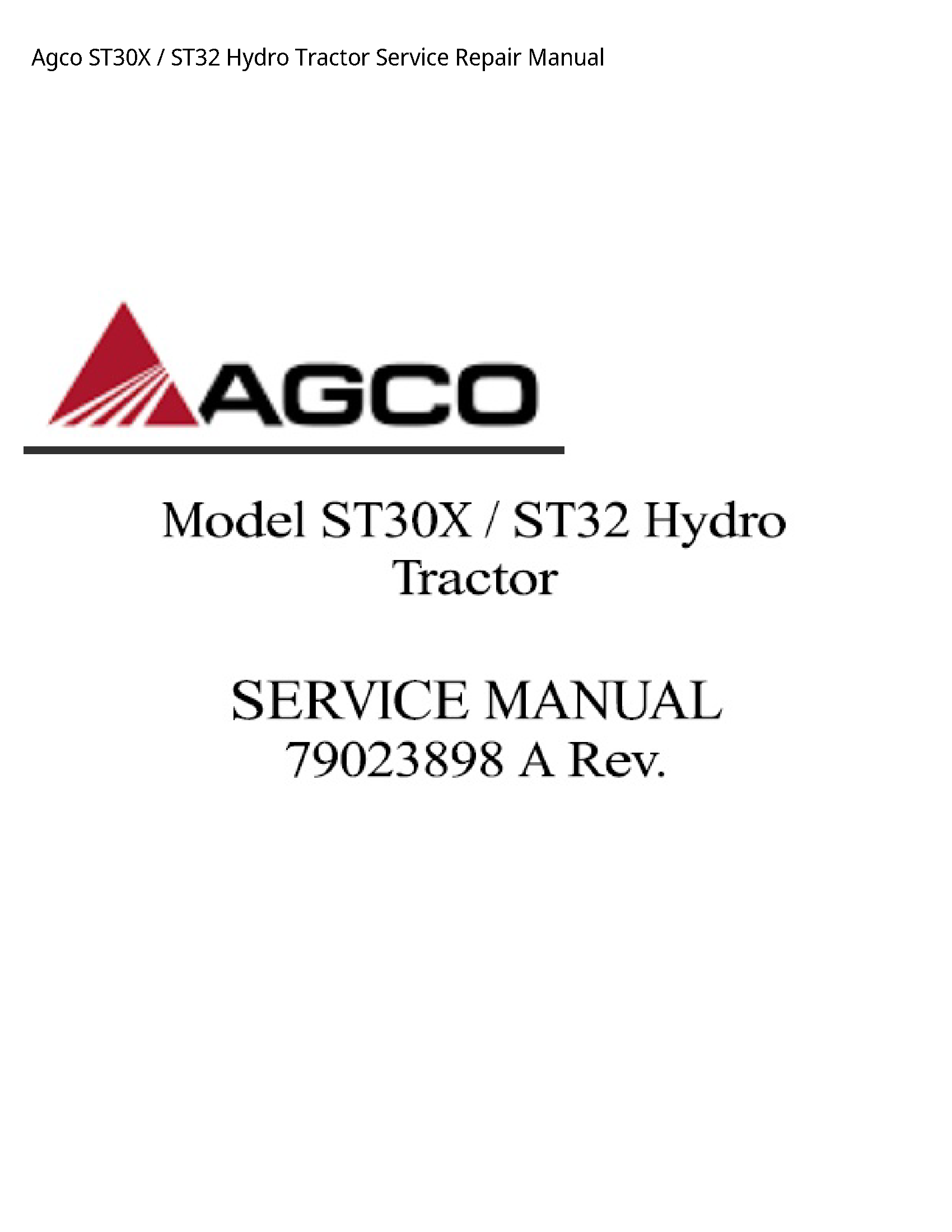 AGCO ST30X Hydro Tractor manual