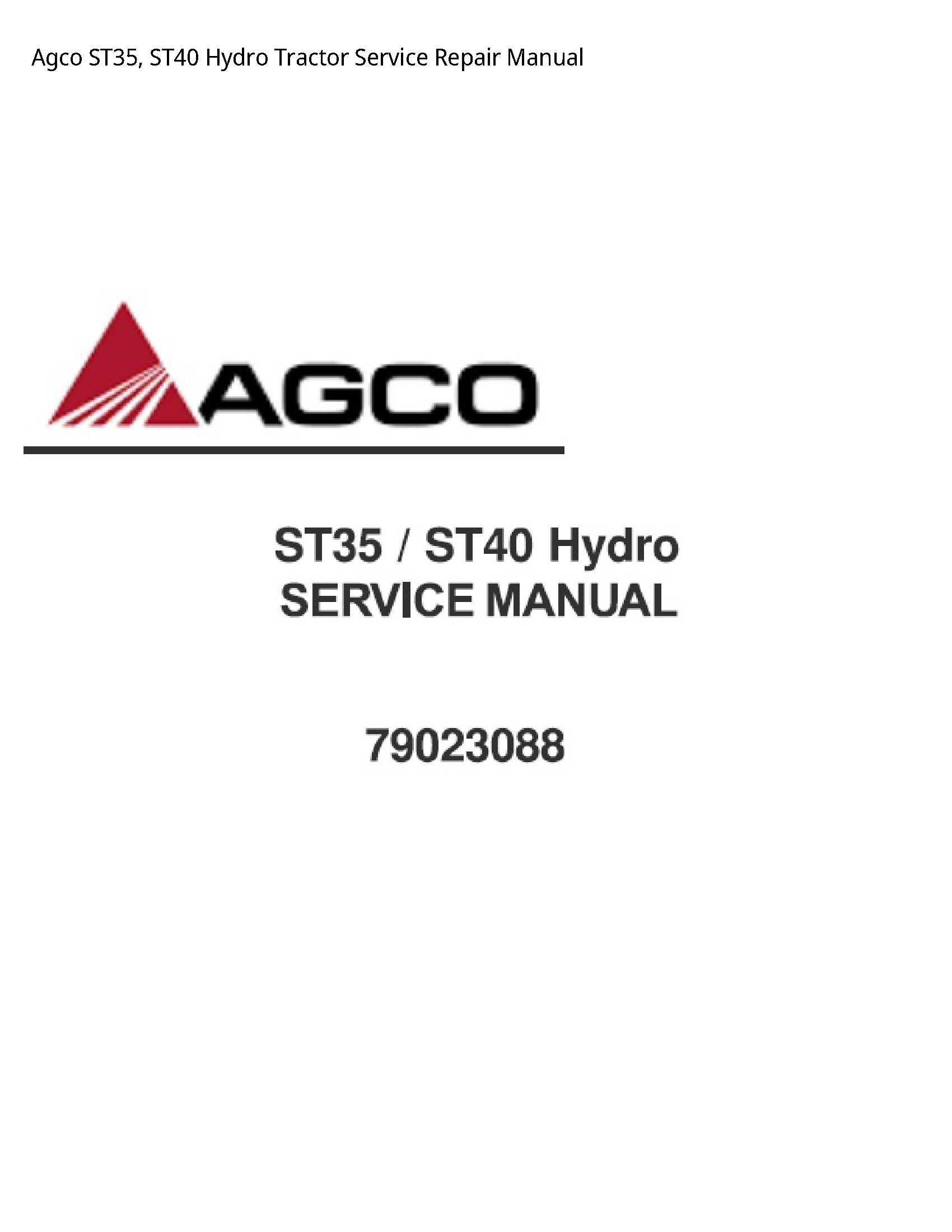 AGCO ST35 Hydro Tractor manual