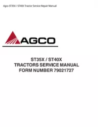 Agco ST35X / ST40X Tractor Service Repair Manual preview