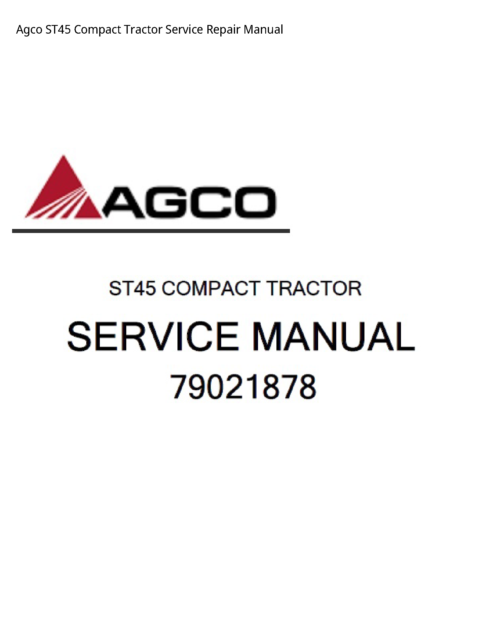 AGCO ST45 Compact Tractor manual