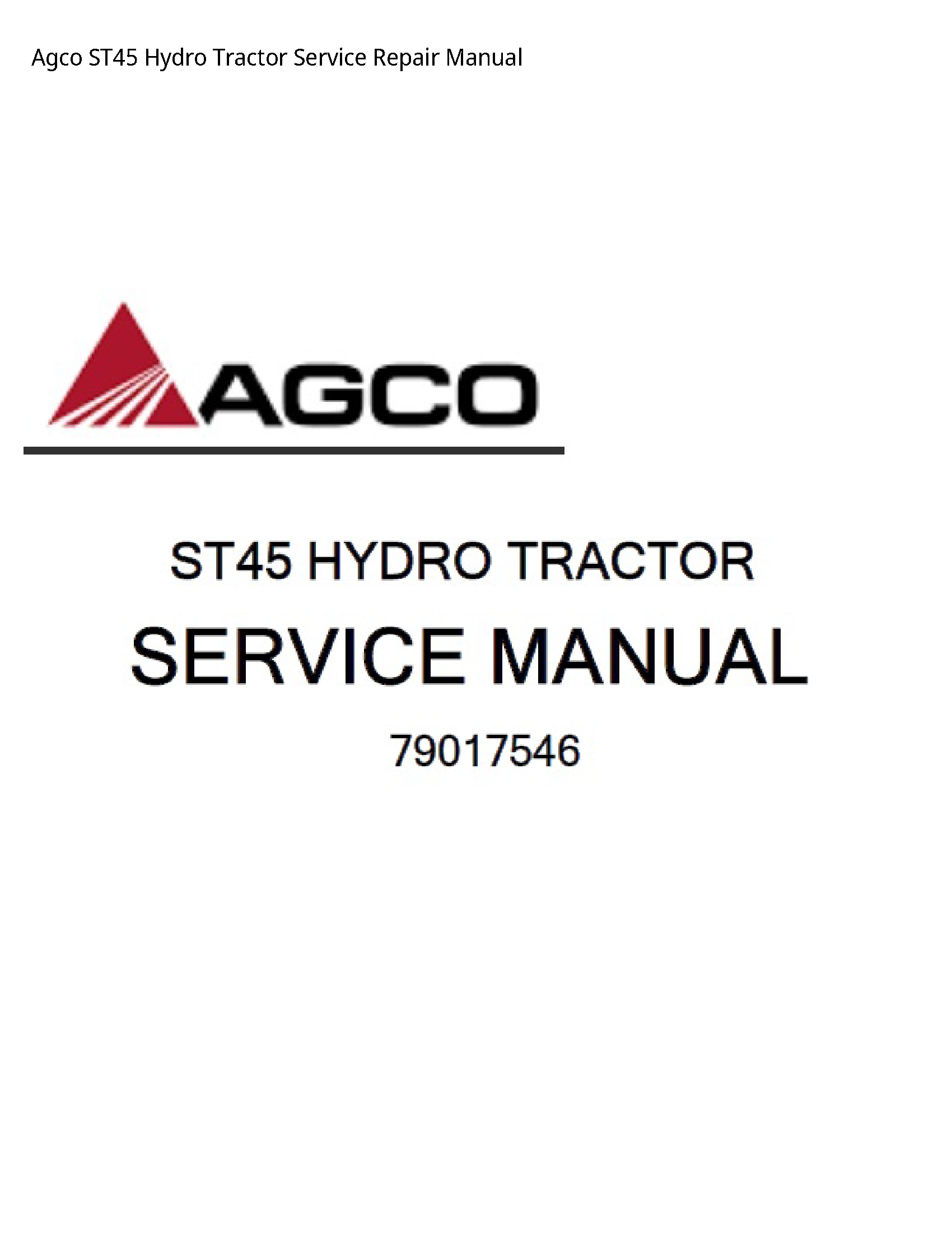 AGCO ST45 Hydro Tractor manual