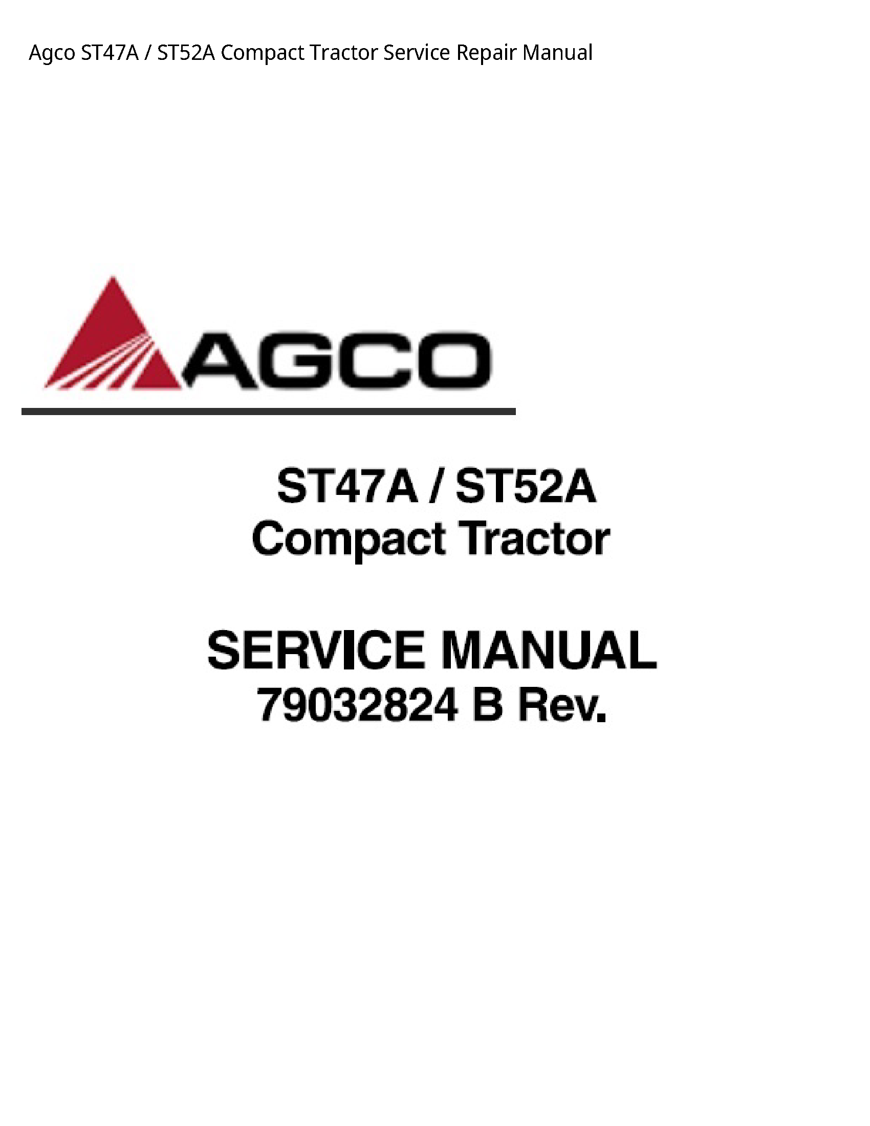 AGCO ST47A Compact Tractor manual