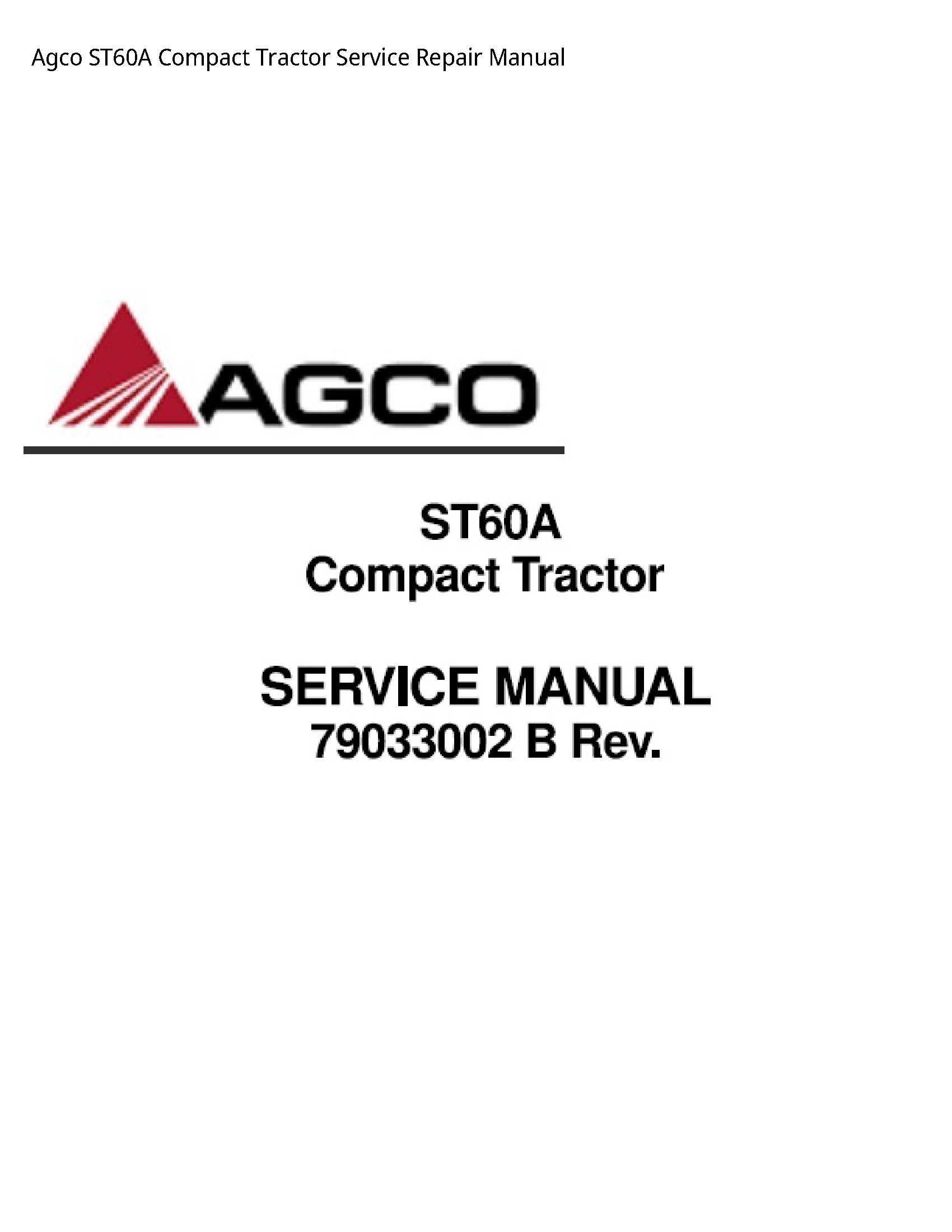 AGCO ST60A Compact Tractor manual
