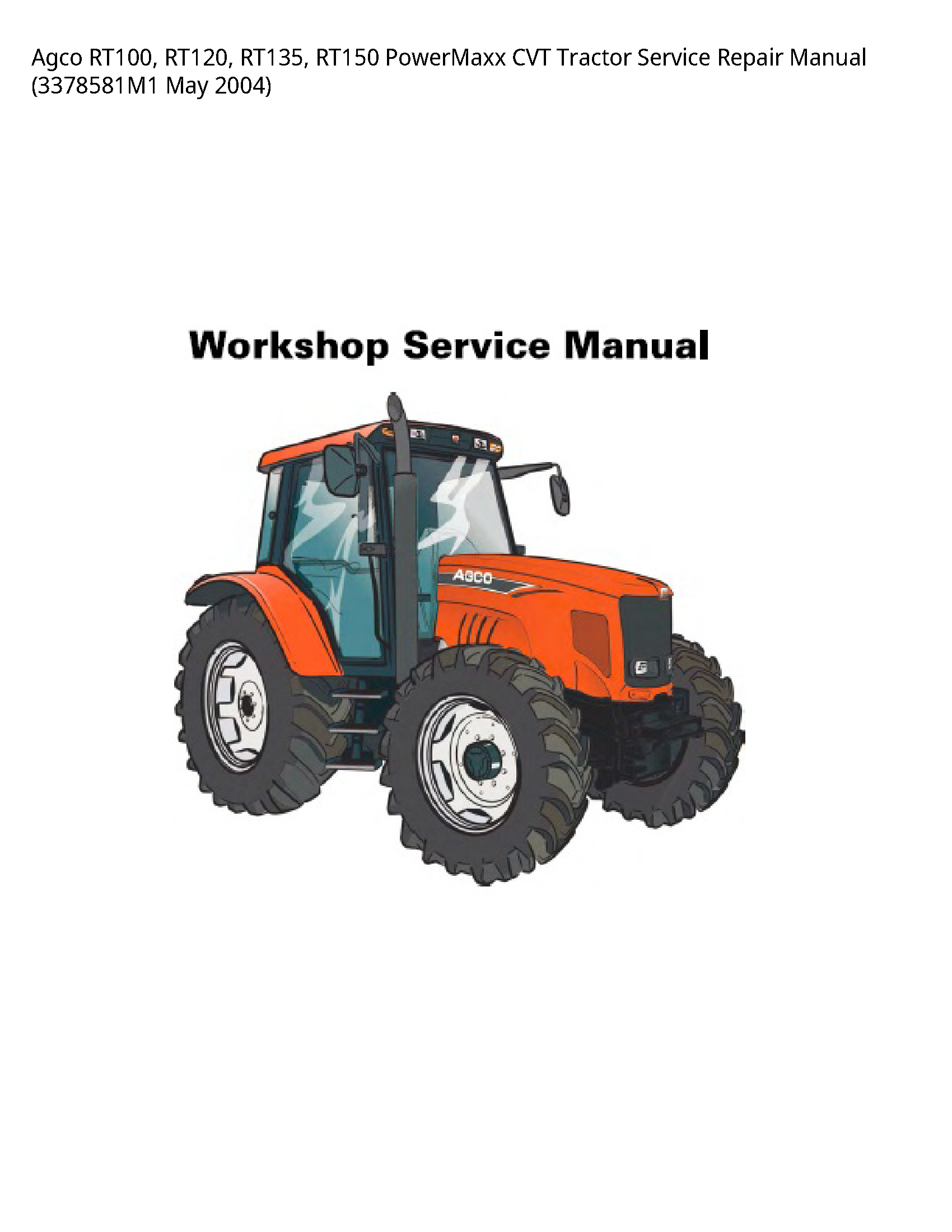 AGCO RT100 PowerMaxx CVT Tractor manual