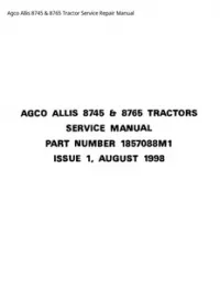 Agco Allis 8745 & 8765 Tractor Service Repair Manual preview