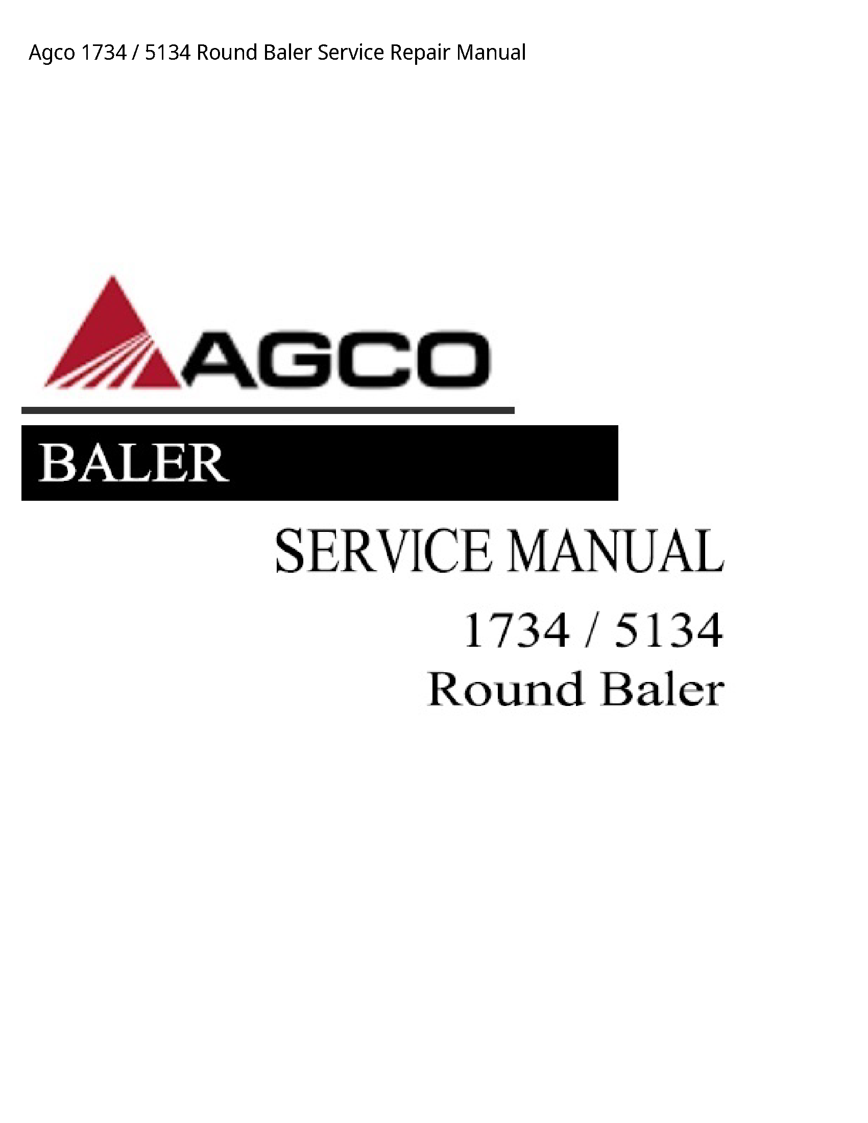 AGCO 1734 Round Baler manual