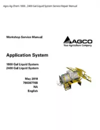 Agco Ag-Chem 1800   2400 Gal Liquid System Service Repair Manual preview