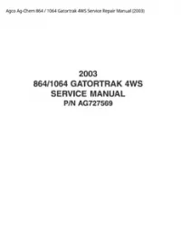 Agco Ag-Chem 864 / 1064 Gatortrak 4WS Service Repair Manual (2003) preview