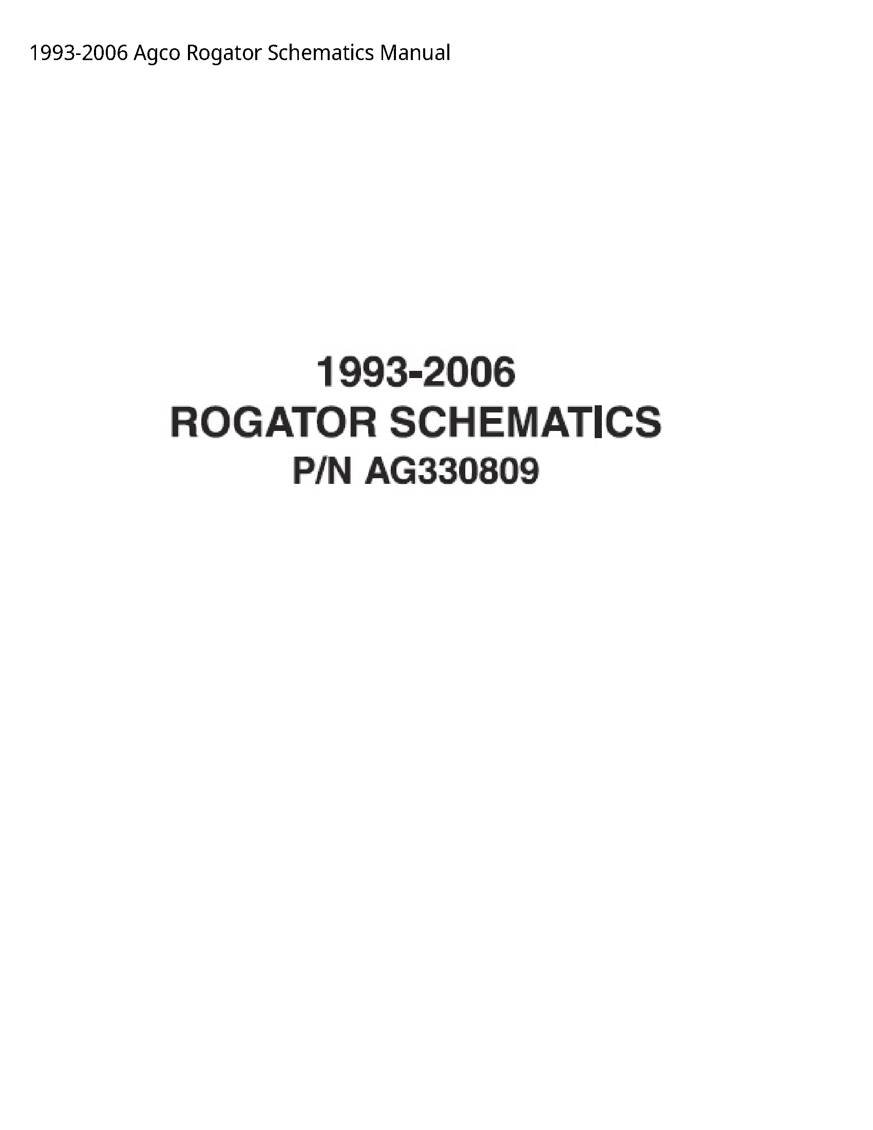 AGCO Rogator Schematics manual