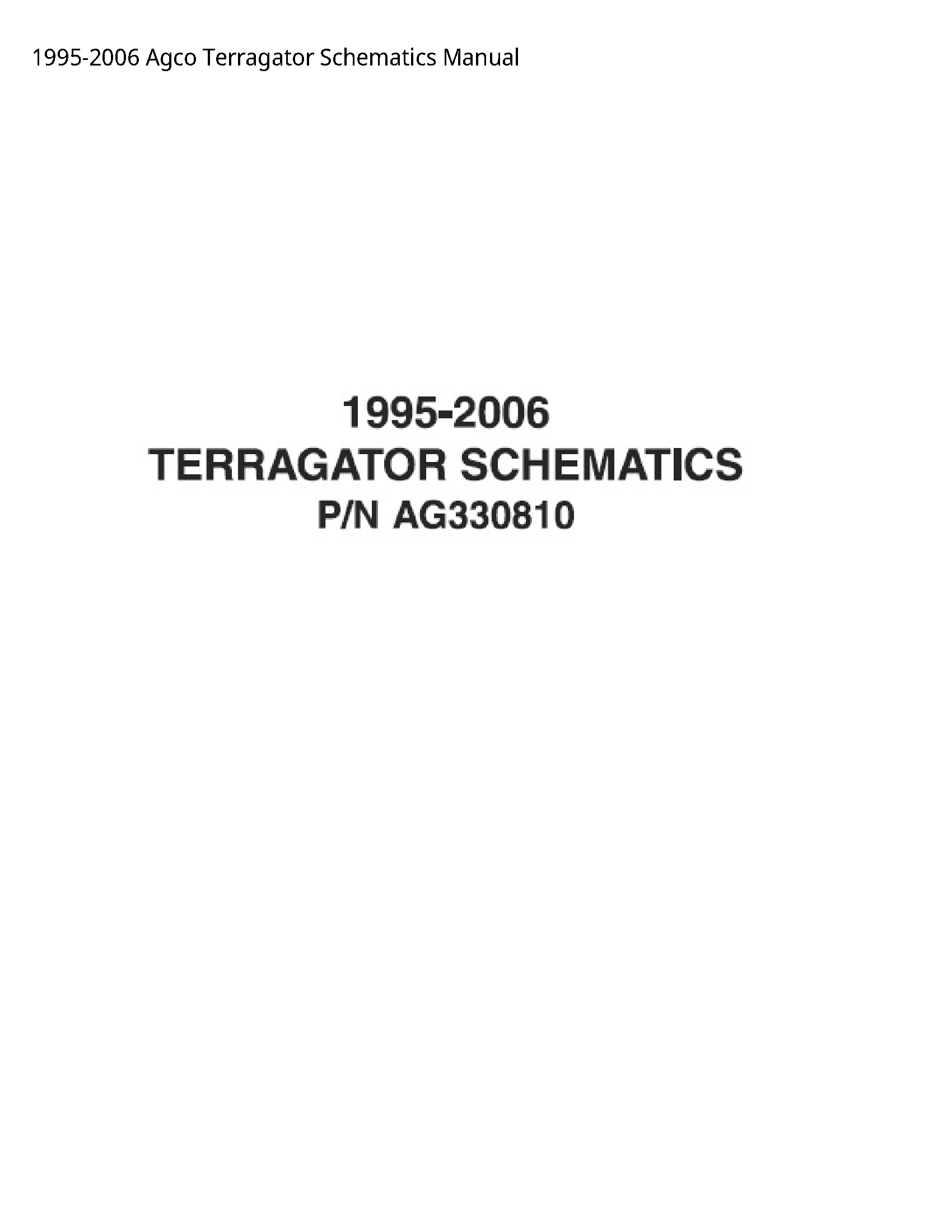 AGCO Terragator Schematics manual