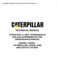 Caterpillar 3508 Diesel Engine Techninal Service Manual preview