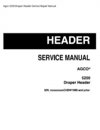 Agco 5200 Draper Header Service Repair Manual preview