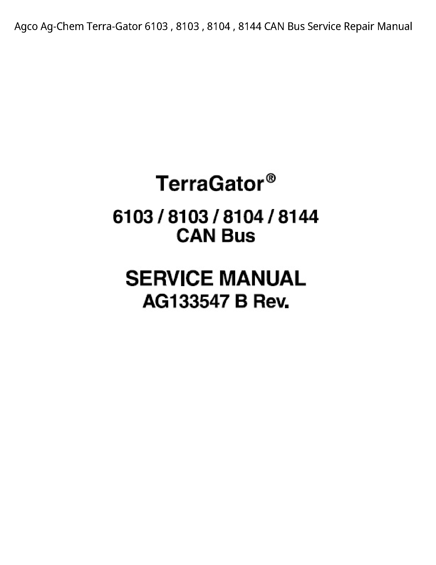 AGCO 6103 Ag-Chem Terra-Gator CAN Bus manual