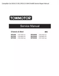 Caterpillar Cat GP20-25-30S  DP20-25-30HS Forklift Service Repair Manual preview