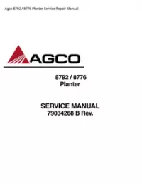 Agco 8792 / 8776 Planter Service Repair Manual preview