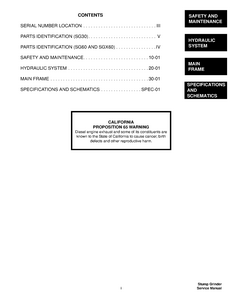 Bobcat SGX60 Stump Grinder manual pdf