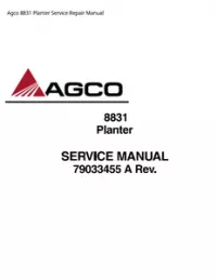 Agco 8831 Planter Service Repair Manual preview