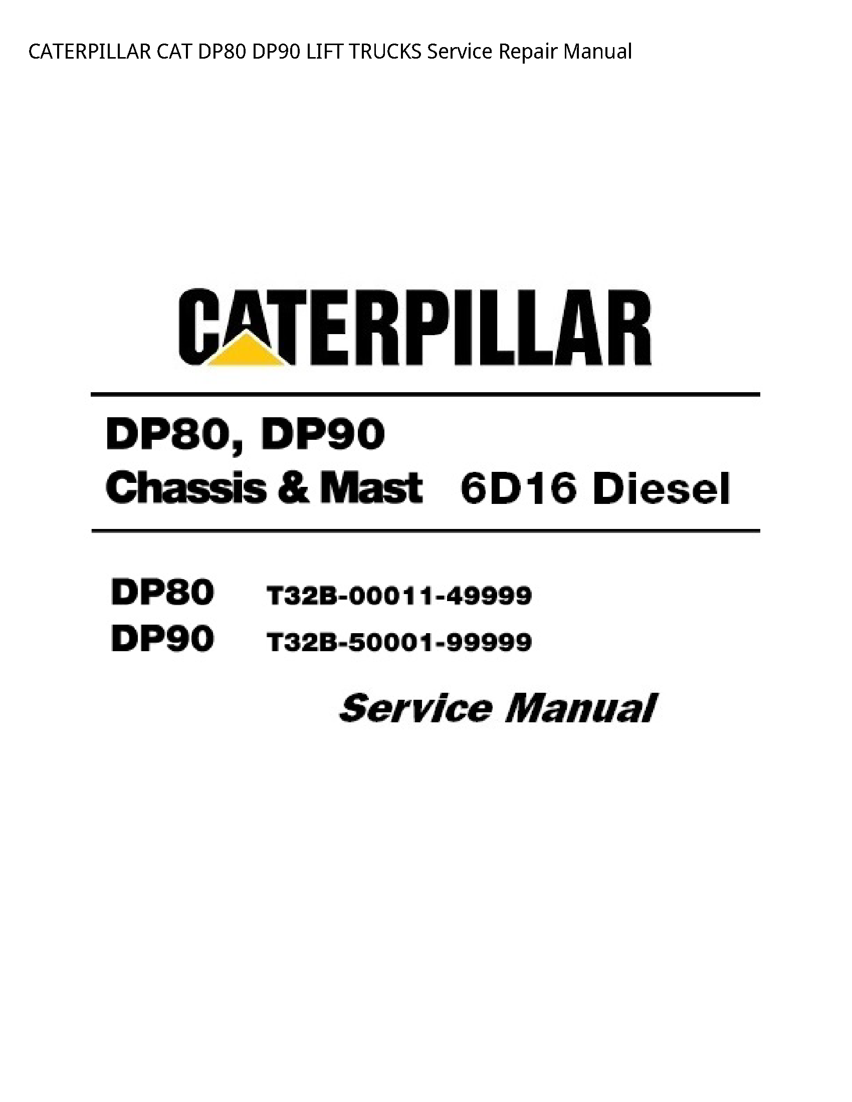 Caterpillar DP80 CAT LIFT TRUCKS manual