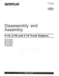 Caterpillar C15  C16 and C18 Truck Engine Disassembly and Assembly Manual preview