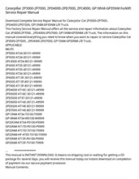 Caterpillar 2P3000-2P7000  2PD4000-2PD7000  2PC4000  GP18NM-GP35NM Forklift Service Repair Manual preview