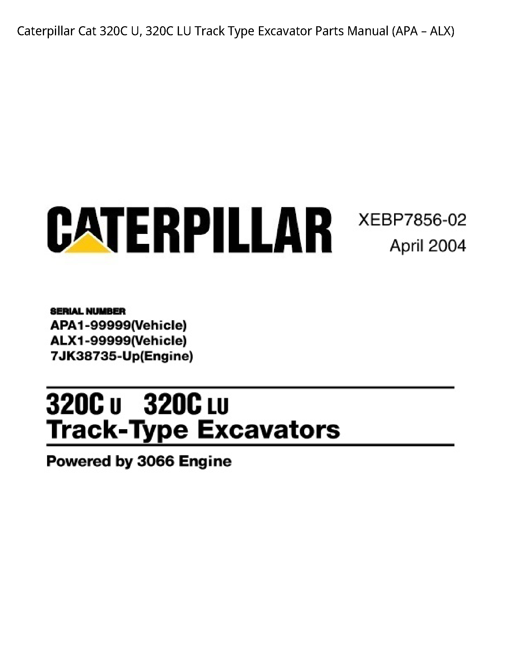 Caterpillar 320C Cat U manual