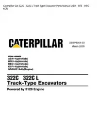 Caterpillar Cat 322C   322C L Track Type Excavator Parts Manual (ADX – BTE – HBG – KCF) preview