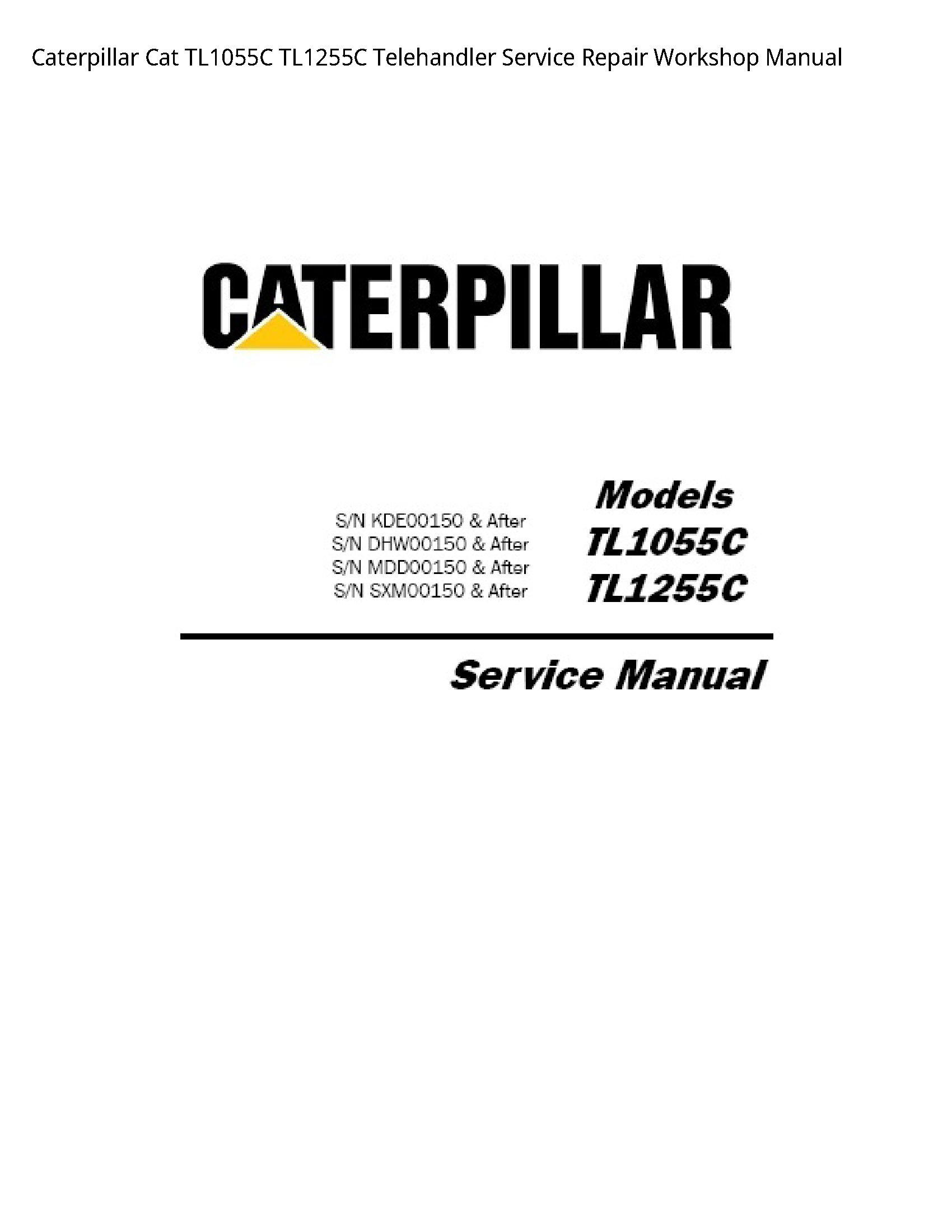 Caterpillar TL1055C Cat Telehandler manual