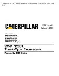 Caterpillar Cat 325C   325C L Track Type Excavator Parts Manual (BKH – BLA – BKT – BLX) preview