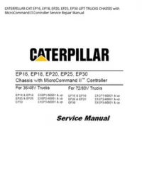 CATERPILLAR CAT EP16  EP18  EP20  EP25  EP30 LIFT TRUCKS CHASSIS with MicroCommand II Controller Service Repair Manual preview
