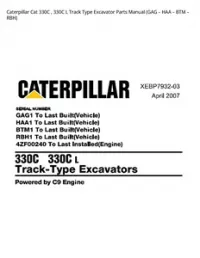 Caterpillar Cat 330C   330C L Track Type Excavator Parts Manual (GAG – HAA – BTM – RBH) preview