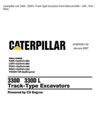 Caterpillar Cat 330D   330D L Track Type Excavator Parts Manual (KAB – LDR – PCK – RDA) preview