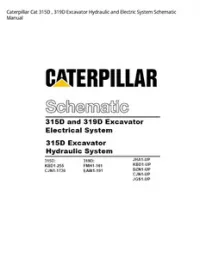 Caterpillar Cat 315D   319D Excavator Hydraulic and Electric System Schematic Manual preview