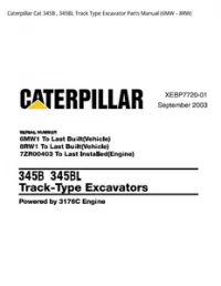 Caterpillar Cat 345B   345BL Track Type Excavator Parts Manual (6MW – 8RW) preview