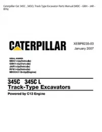 Caterpillar Cat 345C   345CL Track Type Excavator Parts Manual (MDC – GBH – JAR – RFN) preview