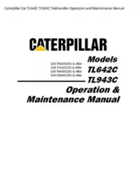 Caterpillar Cat TL642C TL943C Telehandler Operation and Maintenance Manual preview