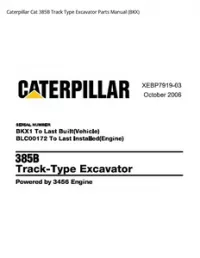 Caterpillar Cat 385B Track Type Excavator Parts Manual (BKX) preview
