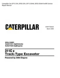 Caterpillar Cat GP15-35N  DP20-35N  GP15-35NM  DP20-35NM Forklift Service Repair Manual preview