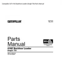Caterpillar CAT 416E Backhoe Loader (Single Tilt) Parts Manual preview