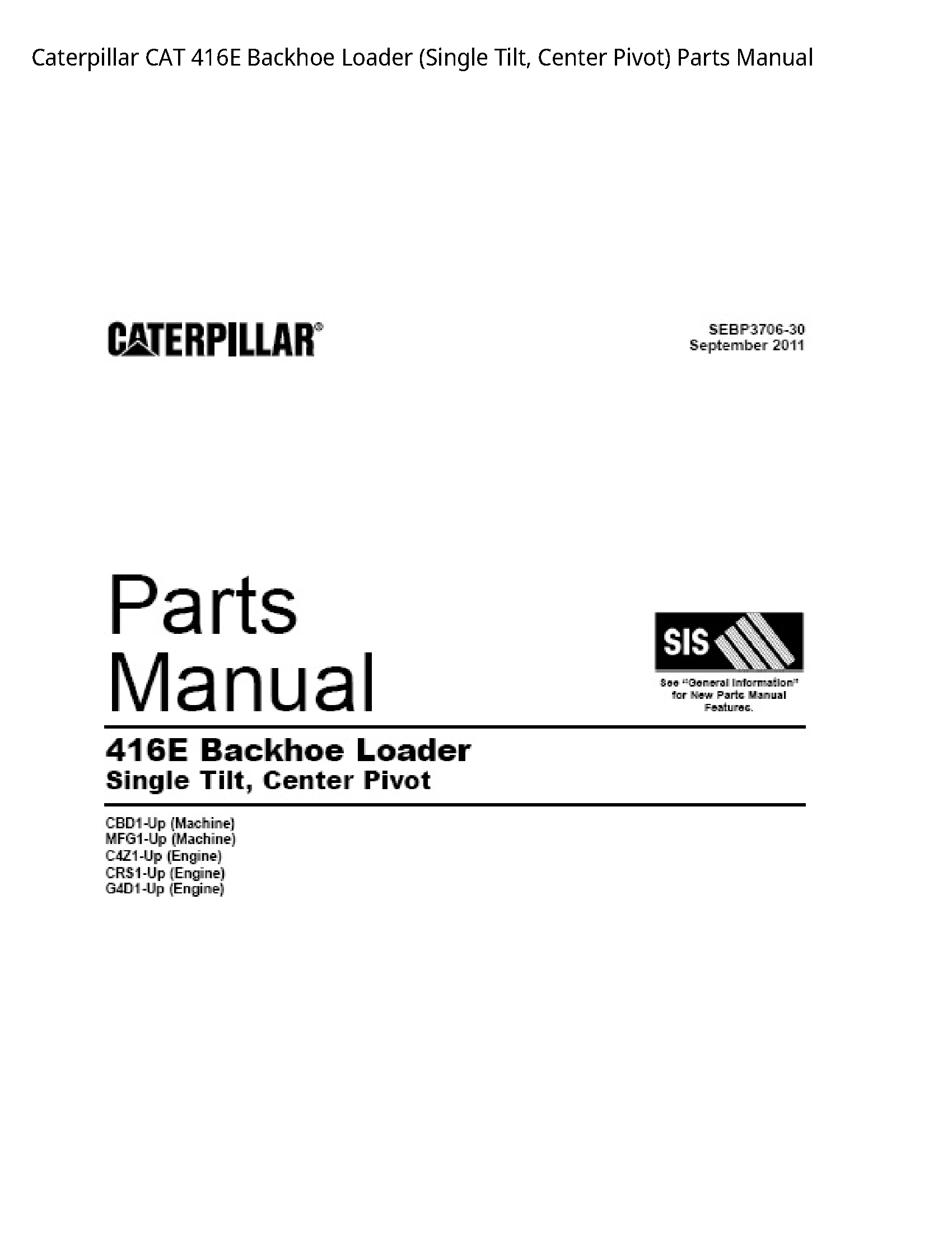 Caterpillar 416E CAT Backhoe Loader (Single Tilt manual