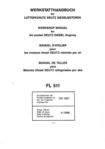 Deutz 511 FL Engine Service service manual