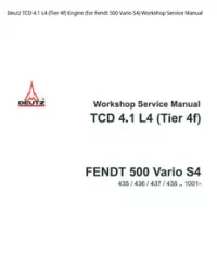 Deutz TCD 4.1 L4 (Tier 4f) Engine (for Fendt 500 Vario S4) Workshop Service Manual preview