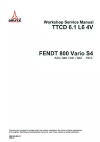 Deutz TTCD 6.1 L6 4V Engine (for Fendt 800 Vario S4) Workshop Service Manual preview