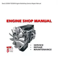 Deutz D2009 TD2009 Engine Workshop Service Repair Manual preview
