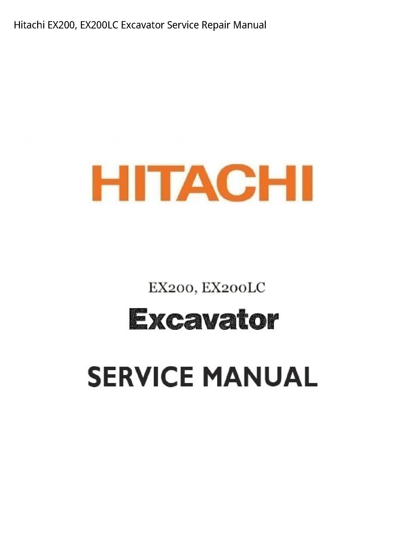 Hitachi EX200 Excavator manual